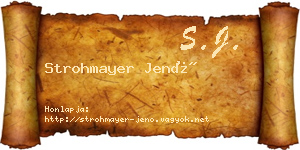Strohmayer Jenő névjegykártya