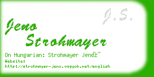 jeno strohmayer business card